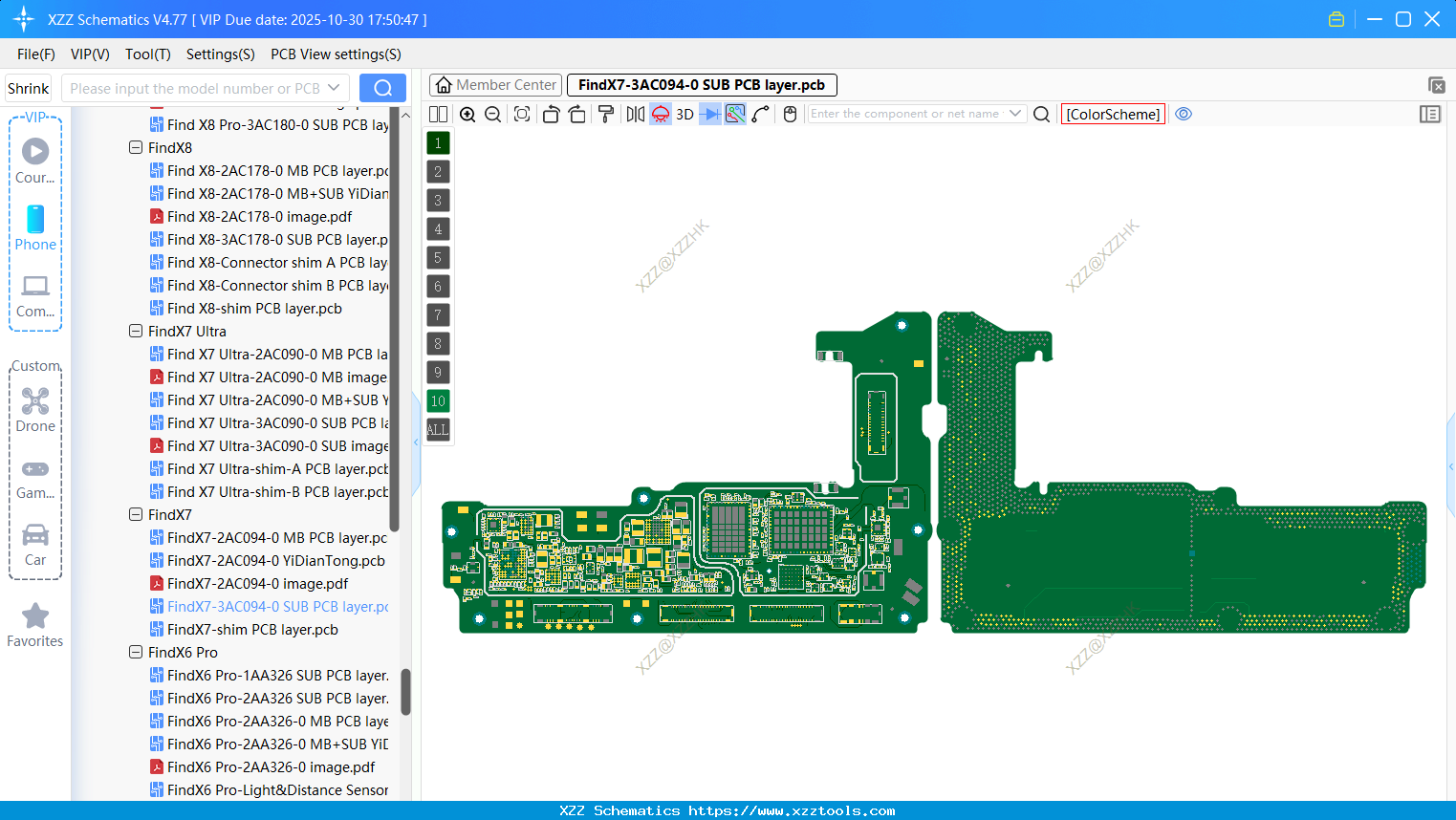 OPPO FindX7-3AC094-0 SUB PCB Layer